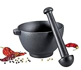 Zassenhaus Mörser XL mit Stößel aus Gusseisen in der Farbe Schwarz Matt,...