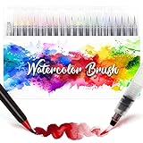 Amteker 24+1 Aquarellstifte, Brush Pen Set, Malen, Pinselstifte mit...