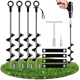 Ewilibe Bodenanker Erdanker 45.7cm Bodenanker aus Stahl Boden Anker Zelt...