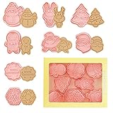 8 STÜCK Weihnachts Ausstecher Kunststoff Stempel Ausstechformen Formen,...