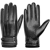 BISON DENIM Herren Thermo Winterhandschuhe Echtleder Handschuhe Touchscreen...
