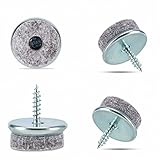 Incutex 20x Filzgleiter rund Ø 22 mm zum Schrauben Möbelgleiter Möbel...