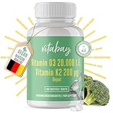 Vitabay Vitamin D3 K2 Hochdosiert 20000-180 VEGANE & LABORGEPRÜFTE Vitamin...