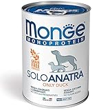 Monge Monoprotein Solo Ente Nassfutter für Hunde, 12 x 400 g, 4,7 von 5...