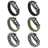 6 Stück Überlebensarmband - 5 in 1 Outdoor Armband 26cm x 2.5cm -...