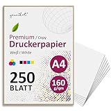 younikat 160 g/qm Papier DIN A4 Kopierpapier 250 Blatt weiß -...
