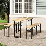 QJBSAVVA Klapptisch aus Massivholz Tanne 170x50x75/105 cm...
