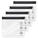 Aucuu 1L Flugzeug Beutel Flüssigkeiten,20x20cm Kulturbeutel Transparen...