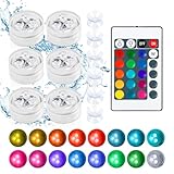 LED Teelichter 6 Stück, 4 Modi 16 Farben RGB, Mini LED Lichter...