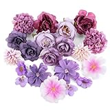 GUOSIYAO Künstliche Blumenköpfe Künstliche Blüten 20Stk Kunstblumen...