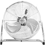 Pro Breeze 50 cm Bodenventilator aus Chrom, Ventilator mit 3...