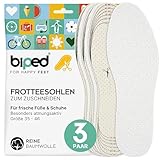 biped 3 Paar Barfußsohlen zum Zuschneiden - Frottee Einlegesohlen aus 100%...