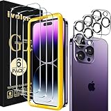 ivoler 3+3 Stück Panzer Schutz Glas Kompatibel für iPhone 14 Pro Max 6.7...