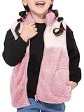 Haloumoning Mädchen Jacke Ärmellose Sherpa Teddy Fleece Kinder Weste...