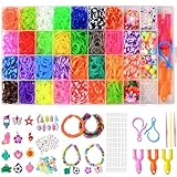 Bunte Gummibänder Armband Kit, 1600pcs bunte Gummibänder für Webstuhl...