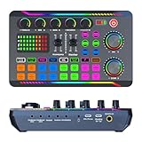 USB Audio Interface, DJ Mischer, Gaming Audio Mixer mit Sprachwechsler,...