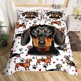 ZZTBQ Hund Tiermotiv Bettwäsche-Set für Kinder 135x200 2teilig...