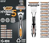 BIC Hybrid 5 Flex Rasierer Herren, Nassrasierer mit 10 Wechselklingen mit...