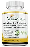 Vegane Multivitamine & Mineralien mit hochwirksamen Vitaminen B12, D3 & K2....