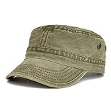 VOBOOM Gewaschene Baumwolle, Militär-Kadettenmütze, einzigartiges Design,...