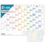 =Häfft® XXL Wandkalender 2026 A1+ auf Spanisch (89 x 63 cm) gefalzt '' +...