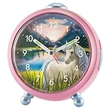 Atrium Kinderwecker Mädchen Siabelle Pferd Rosa Lila Weiß Analog Quarz...