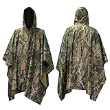 Mture Camouflage Regen Poncho, 3-in-1-Multifunktional Regenmantel...