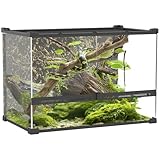 PawHut Terrarium für Reptilien Glasterrarium 48L Reptile Fütterungsbox...