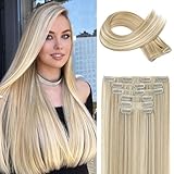 FLUFYMOOZ 6PC Clip in Hair Extensions, 6-teiliges...