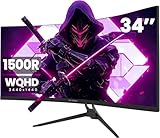 CRUA 34 Zoll UltraWide Curved Gaming Monitor, WQHD 3440x1440, 165Hz, 1ms...
