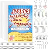 QUOTRE Schrumpffolien,Schrumpfplastik Set für DIY Handwerk enthalten 15...