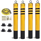 Robuste Sicherheitspollerpfosten für Einfahrten – 4er-Pack Kettenpfosten...