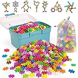 Ltteaoy 500 Stück Bausteine für Kinder mit Aufbewahrungstasche und Box,...