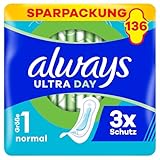 Always Ultra Binden Damen Gr. 1, Normal, 136 Damenbinden ohne Flügel (4 x...