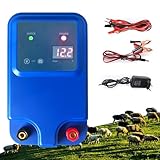 Weidezaungerät mit LCD Anzeige, Elektrozaun 1.5J Output 12kV Einstellbare...