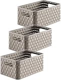 Rotho Country 3er-Set Aufbewahrungsbox 6l in Rattan-Optik, Kunststoff,...