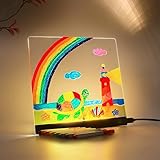 Sprifityy LED Notiztafel mit Farben,LED Zeichenbrett,35x26 cm,4 Licht...