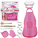 Jeffbaubl 11-teilig Koch-und Backset für Kinder, Kochset Kinder mit...