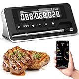 Fleischthermometer Kabellos,Bluetooth Grillthermometer mit App, IP67...