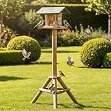 zooprinz Vogelhaus mit Ständer - Vogelfutterspender mit Sitzstangen und...