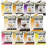 Vegan Protein Pulver PROBEN-PAKET, 11x30g Mix-Pack mit Schokolade, Vanille,...