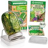 zengreens - Bio Sprossenglas im 1er, 2er, 3er Set + KRESSESIEB - (inkl. Bio...