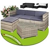 Juskys Polyrattan Lounge Punta Cana M für 3-4 Personen mit 3er Sofa,...