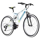 KS Cycling Mountainbike Fully 26'' Zodiac Weiß-Grün RH 48 cm