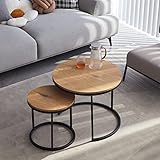 GrandCA HOME Set mit 2 runden Beistelltischen 2-in-1 Kombination Nordic...