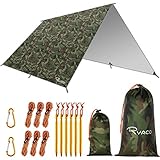 RYACO Tarp 3x3m Wasserdicht, Zeltplane Ultraleicht mit ösen + 6 Erdnägel...