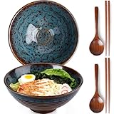 NUTRIUPS 2 x 1200ml Ramenschüssel aus Keramik mit Essstäbchen und...