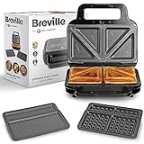 Breville 3-in-1 Ultimativer Sandwichmaker | Extra tiefe Platten für...
