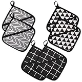 6 Stück Topflappen Kitchen, Quadratischer Topflappen Mit Tasche, Mit...