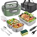 BYbrutek Elektrische Lunchbox 100W, 3-In-1 tragbare beheizte Lunchbox, 1,8L...